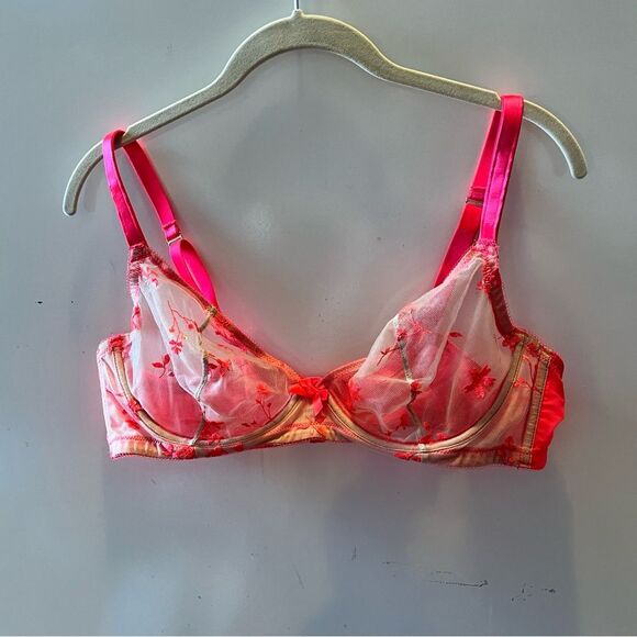 Woman’s savage X fenty Foiled Sprigs Embroidered Unlined Bra size 38DD - Picture 1 of 9